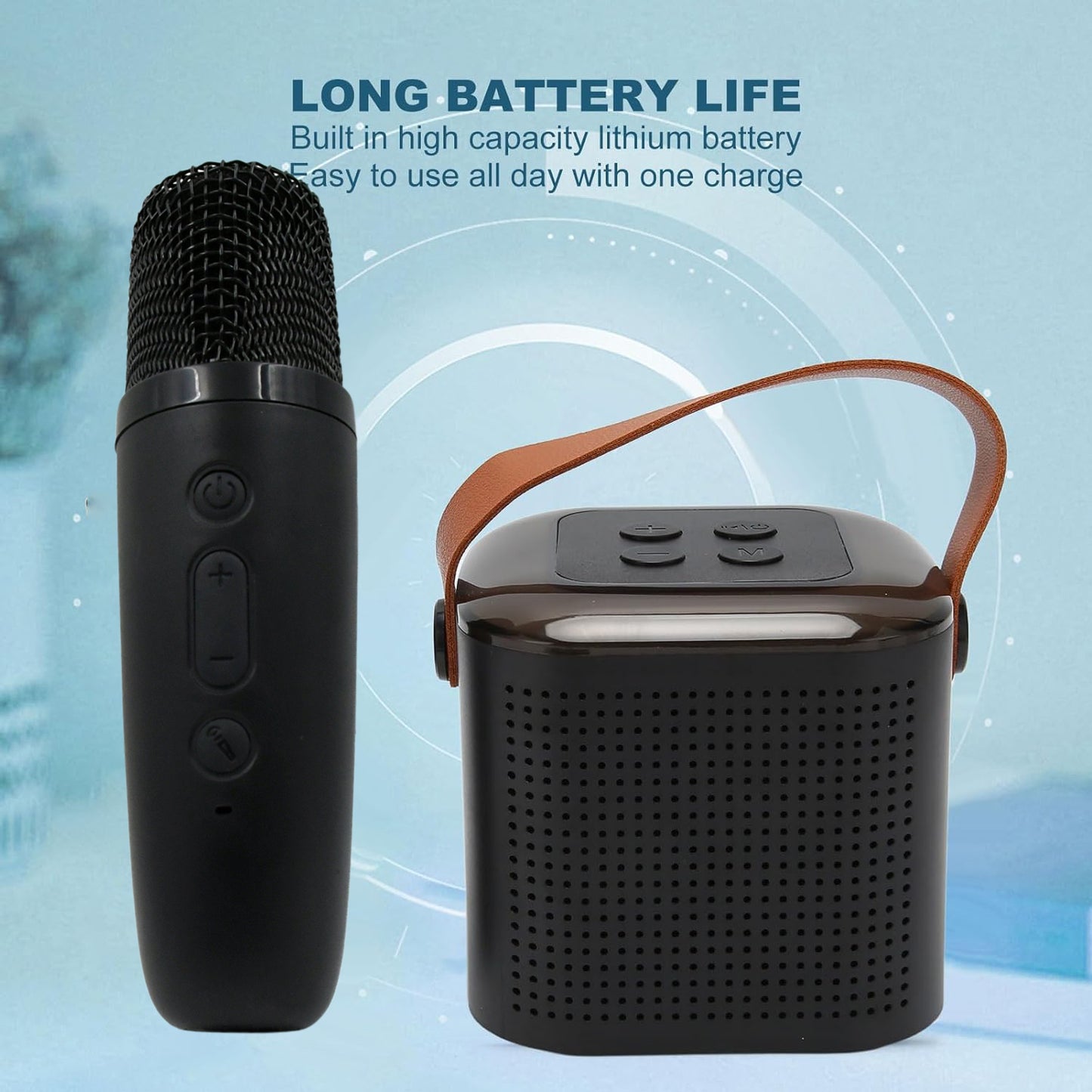 Wireless Speaker Microphone Set & Portable karaoke Machine Perfect For Travel 12669